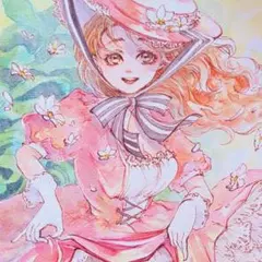 か*こ様 手描きイラスト　オリジナルイラスト　色紙イラスト　水彩画　水彩イラスト