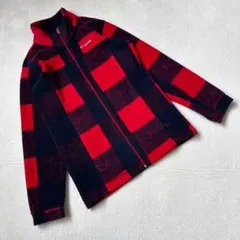 Columbia コロンビア フリース ジャケット ハイネック チェック 赤 Ｌのサムネイル