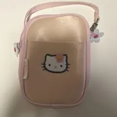ハローキティ ポーチ ピンク 花柄チャーム付き　平成レトロ　当時物