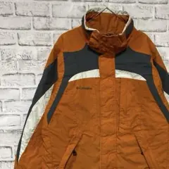 コロンビア　マウンテンパーカー中綿　オレンジS ロゴ刺繍アウトドア0203