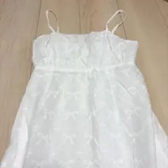 apres jour リボン刺繍キャミワンピース ホワイト