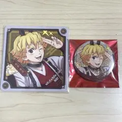 鬼滅の刃 正月 午年 コースター 缶バッジ 我妻善逸