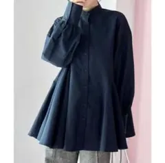 VIS 美easyフレアシャツ ネイビー