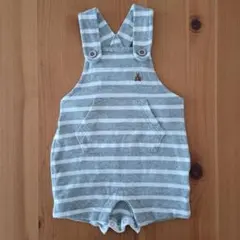GAP ベビー サロペット 0-3ヶ月 グレーとホワイトのストライプ