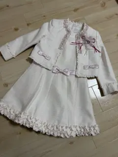 ピンクフリルリボン ワンピース　ボレロ　入学式　セット
