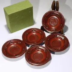 未使用保管品 村上木彫堆朱 茶托 5客揃え 箱入り - メルカリ