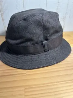 グッチ ハット 帽子 黒 珍しいXL