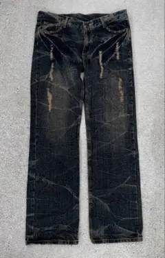 00s opium パンク 平成 vintage ダメージ加工 スタッズ デニム