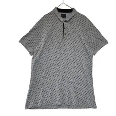 ZARA MAN ポロシャツ グレー 星柄 スター 総柄 XL