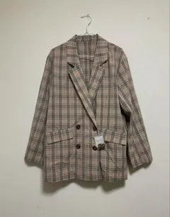 ダブルジャケット チェック柄ジャケット テーラード バーバリー柄 新品タグ付き
