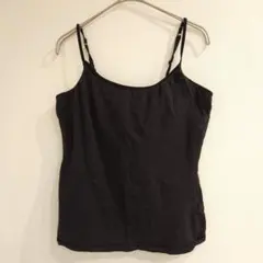 黒　無地キャミソール　インナー付き　ブラック