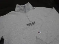 美品　ホテルブルー　HOTEL BLUE　チャンピオン ハーフジップスウェット