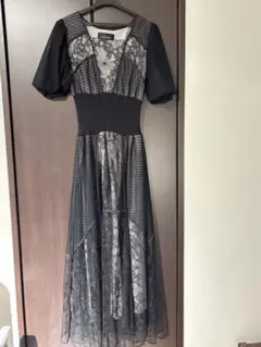 LAGUNAMOON ウエストリブワンピース ブラック ドレス　オケージョン