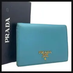 PRADA プラダ 三つ折り財布 三角ロゴ サフィアーノ レザー