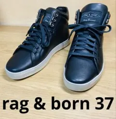 Rag & Born 37 レザー　ハイカット レザースニーカー　ブラック