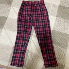 赤黒チェック柄 ロングパンツ 130サイズ
