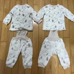 スヌーピー　フリース　パジャマ　90センチ　双子　二枚セット