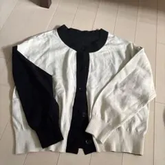 バイカラー ニットカーディガン 長袖