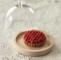 ミニチュアフード 1/12 いちごのタルト ケーキケース付き 樹脂粘土