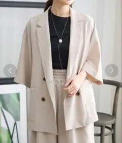 ♢新品♢ルーズWブレスト5分袖ジャケットのサムネイル
