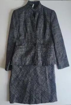 コムサイズム　黒と白のツイードスーツ セット　Lサイズ　COMME CA ISM