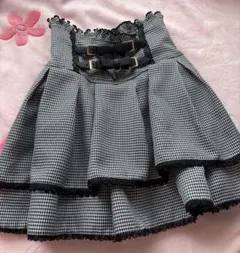 LIZ LISA二連リボンベルトスカパンチェック柄