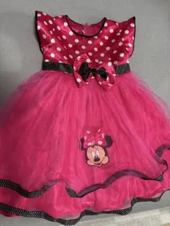 ミニーマウス 水玉模様 ワンピース 7-8歳