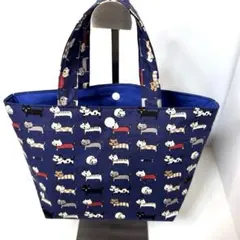 トートバッグ ランチバッグ ネコ 猫 ネコ柄 猫柄 ネイビー お散歩バッグ