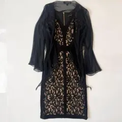 TADASHI SHOJI タダシショージ レース ドレス ボレロ セット　黒のサムネイル