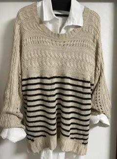 moussy ケーブル編みニット