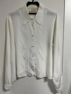 Vintage 古着　70s刺繍白シャツ