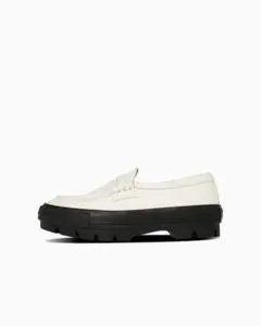 コンバース ローファー 24.5 白 厚底 新品