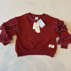 mirror bae バーガンディ フリル トレーナー 100