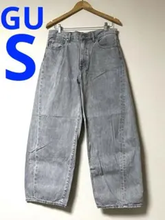 GU バレルレッグジーンズ ライトグレー 32inch