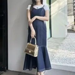 【新品タグ付】MERCURYDUOデニムキャミワンピース マーキュリーデュオ