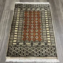 65x45cmトライバルラグ手織り絨毯 カシミリヤンアンテイーク絨毯