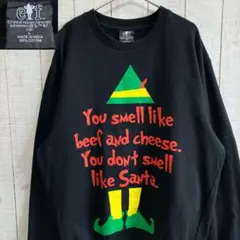 古着　エルフ 映画 プリント　公式スウェット 黒　L