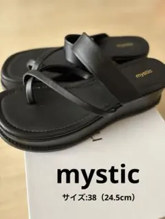 mystic 厚底クロストングサンダル　ブラック　24.5cmのサムネイル