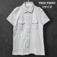 FRED PERRY ベージュグレー 半袖ポロシャツ Lサイズ レディースのサムネイル