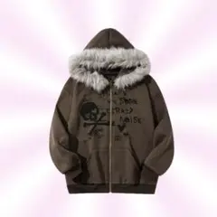 ☆地雷系☆グランジ系☆Y2K☆ブラウンパーカー☆