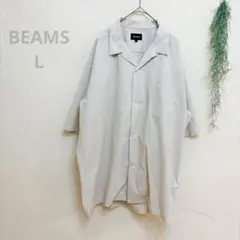 極美品✨　ビームス シアサッカー オープンカラーシャツ チェック L BEAMSのサムネイル