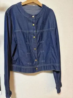 組曲　上品　濃紺 デニム風ジャケット K刺繍　160