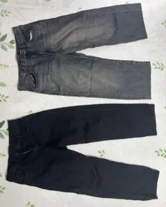 デニムパンツセット ブラック・グレー(2点セット)