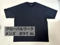 GLOBAL WORK ポケットTシャツ ネイビー XL