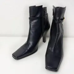 ダイアナ　レザー　ショートブーツ サイドジップ　スクエアトゥ 23 1