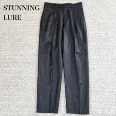 スタニングルアー チンツクリーンテーパードパンツ ウール ハイウエスト タック