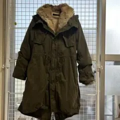 And A ライナー付きミリタリーモッズコート　リアルファー　フリース