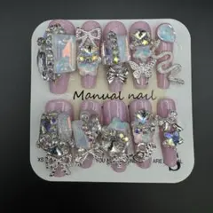 No18ネイルチップ・Y2K ・ 姫ギャル・平成女児・ゴテゴテ・推し・ワンホン