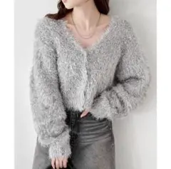 新品　kastane グロスシャギーカーディガン