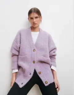 ZARAパッチポケットニットカーディガン